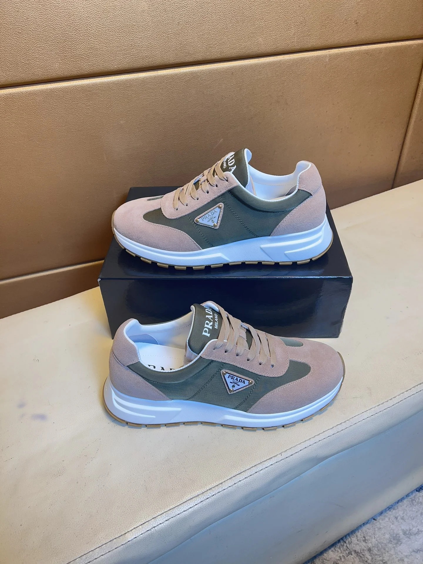PRADA Sneakers Calf Leather Canvas EU38-44 B70202608030483 - Image 4