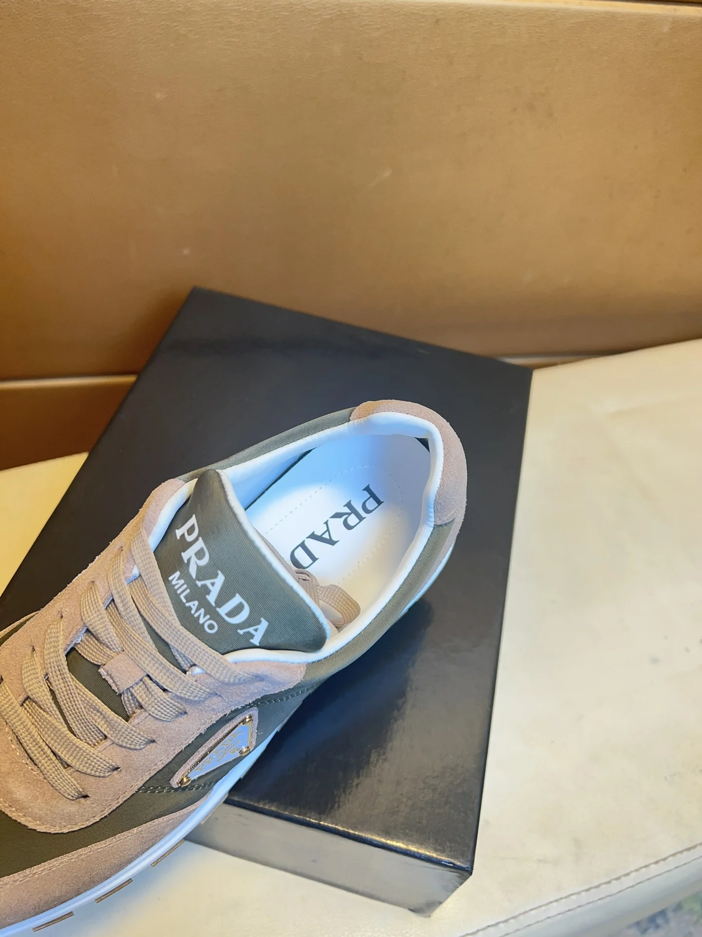 PRADA Sneakers Calf Leather Canvas EU38-44 B70202608030483 - Image 6