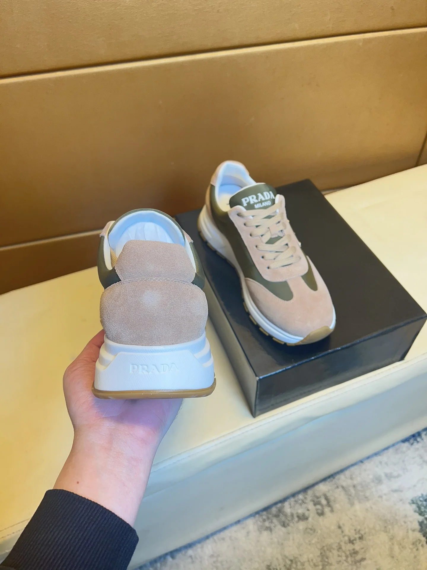 PRADA Sneakers Calf Leather Canvas EU38-44 B70202608030483 - Image 7