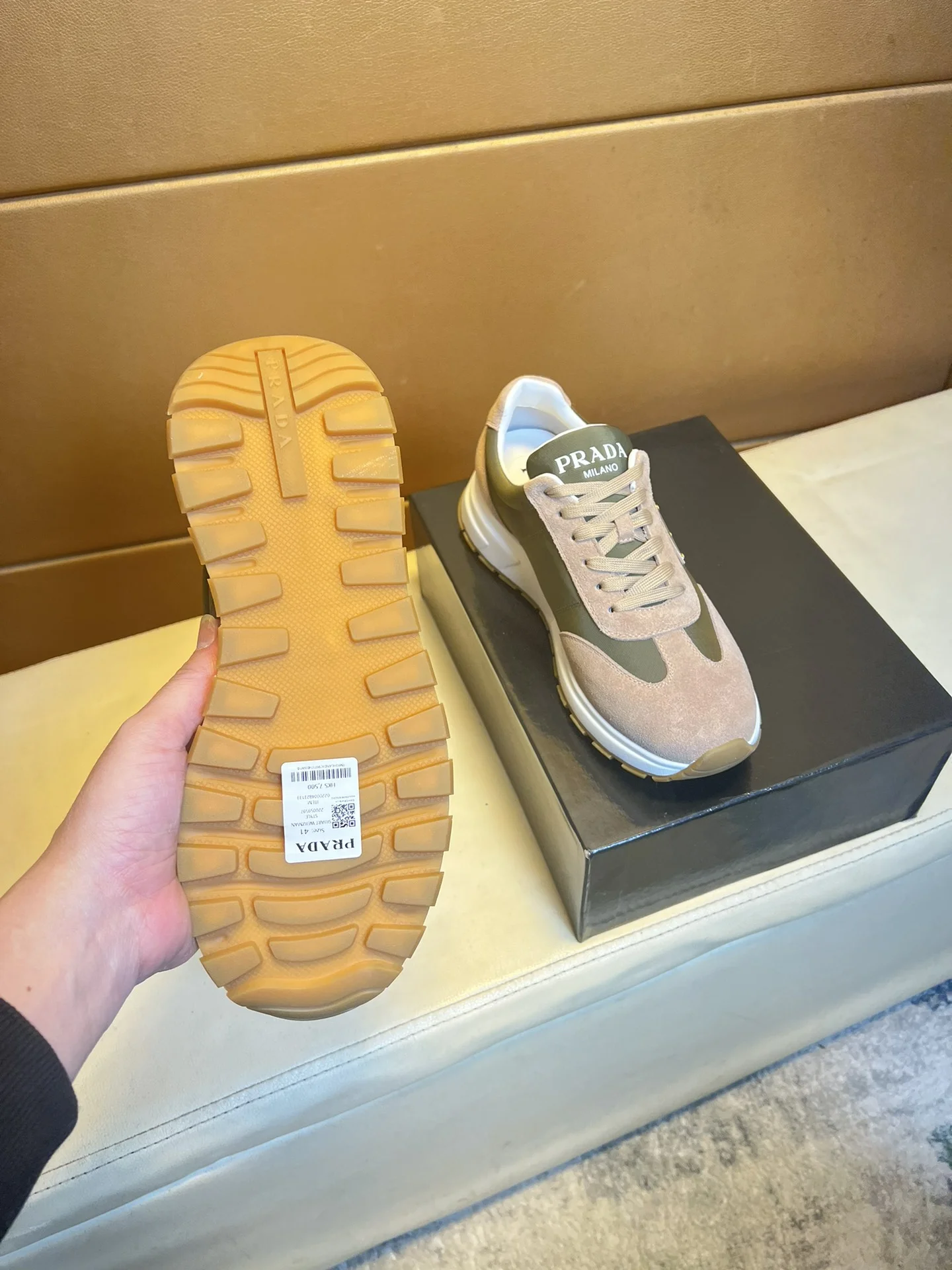PRADA Sneakers Calf Leather Canvas EU38-44 B70202608030483 - Image 8