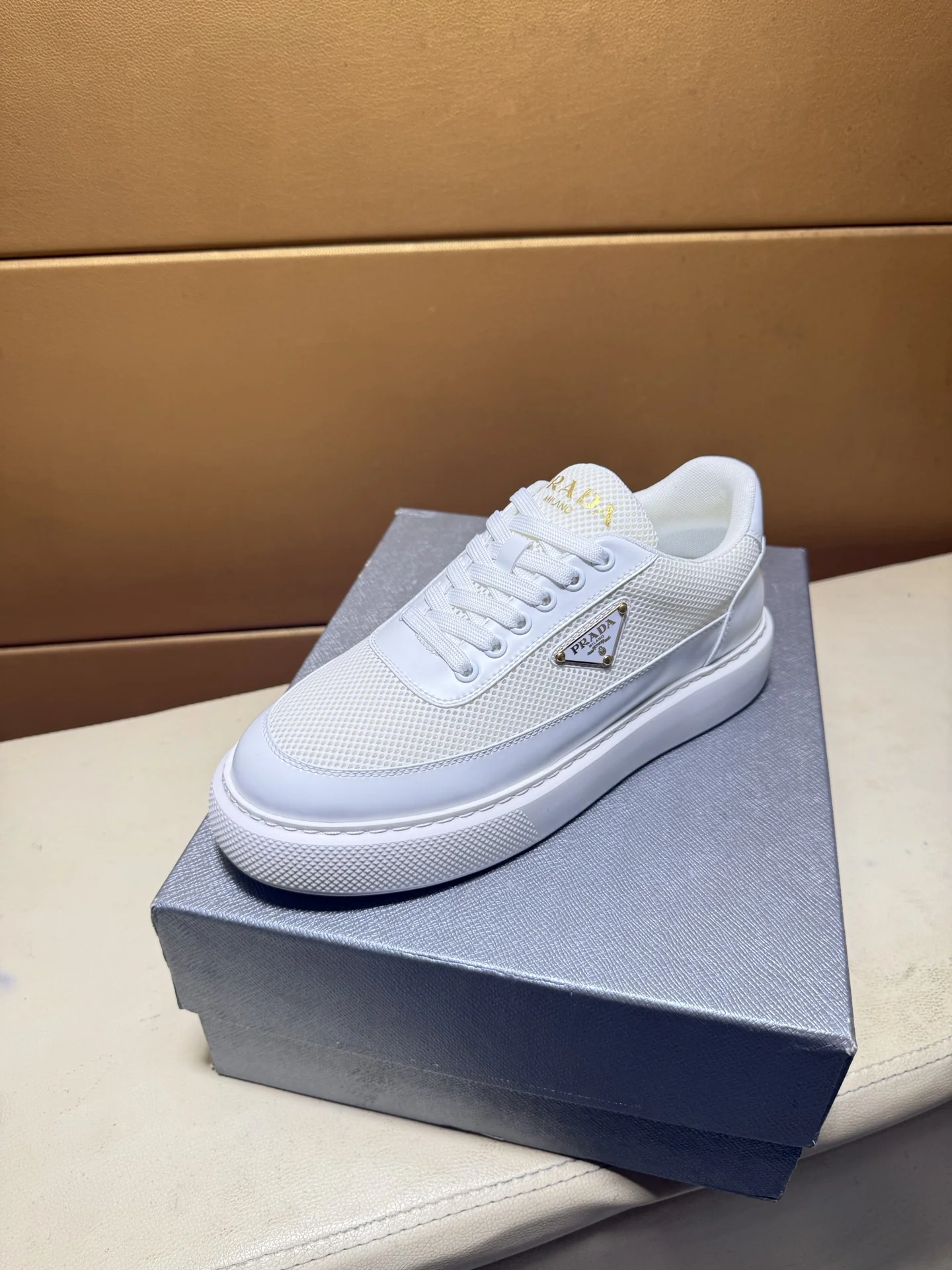 PRADA Sneakers Calfskin Canvas EU38-44 B80202608030478 - Image 3