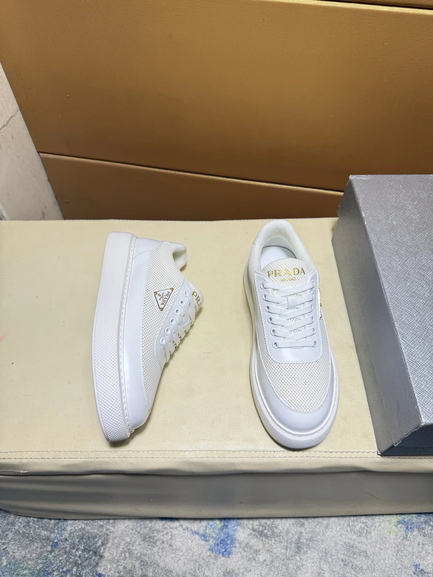PRADA Sneakers Calfskin Canvas EU38-44 B80202608030478 - Image 5