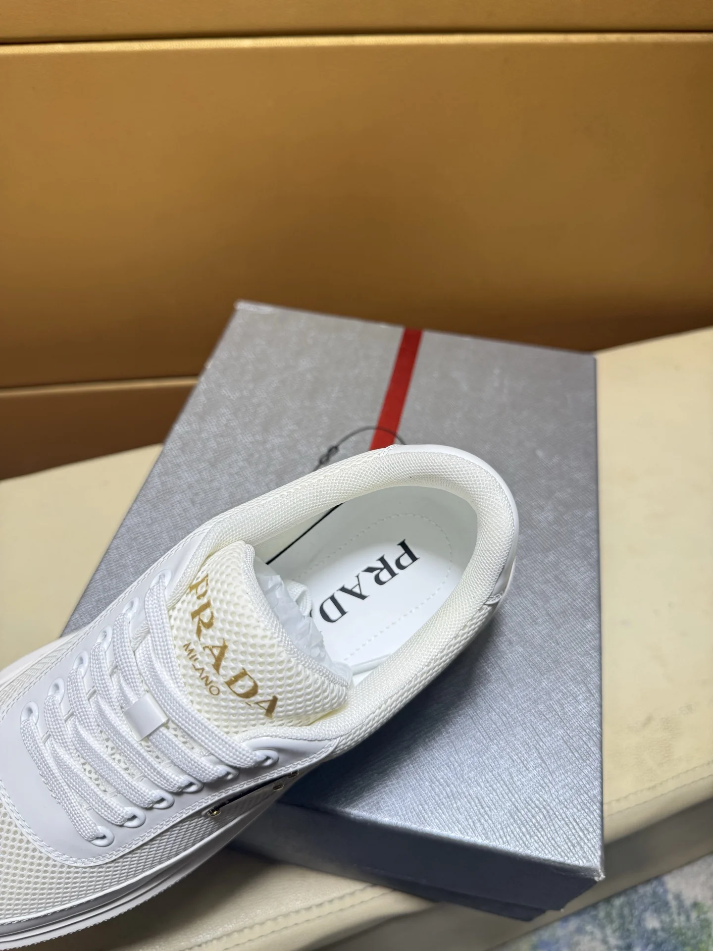 PRADA Sneakers Calfskin Canvas EU38-44 B80202608030478 - Image 6