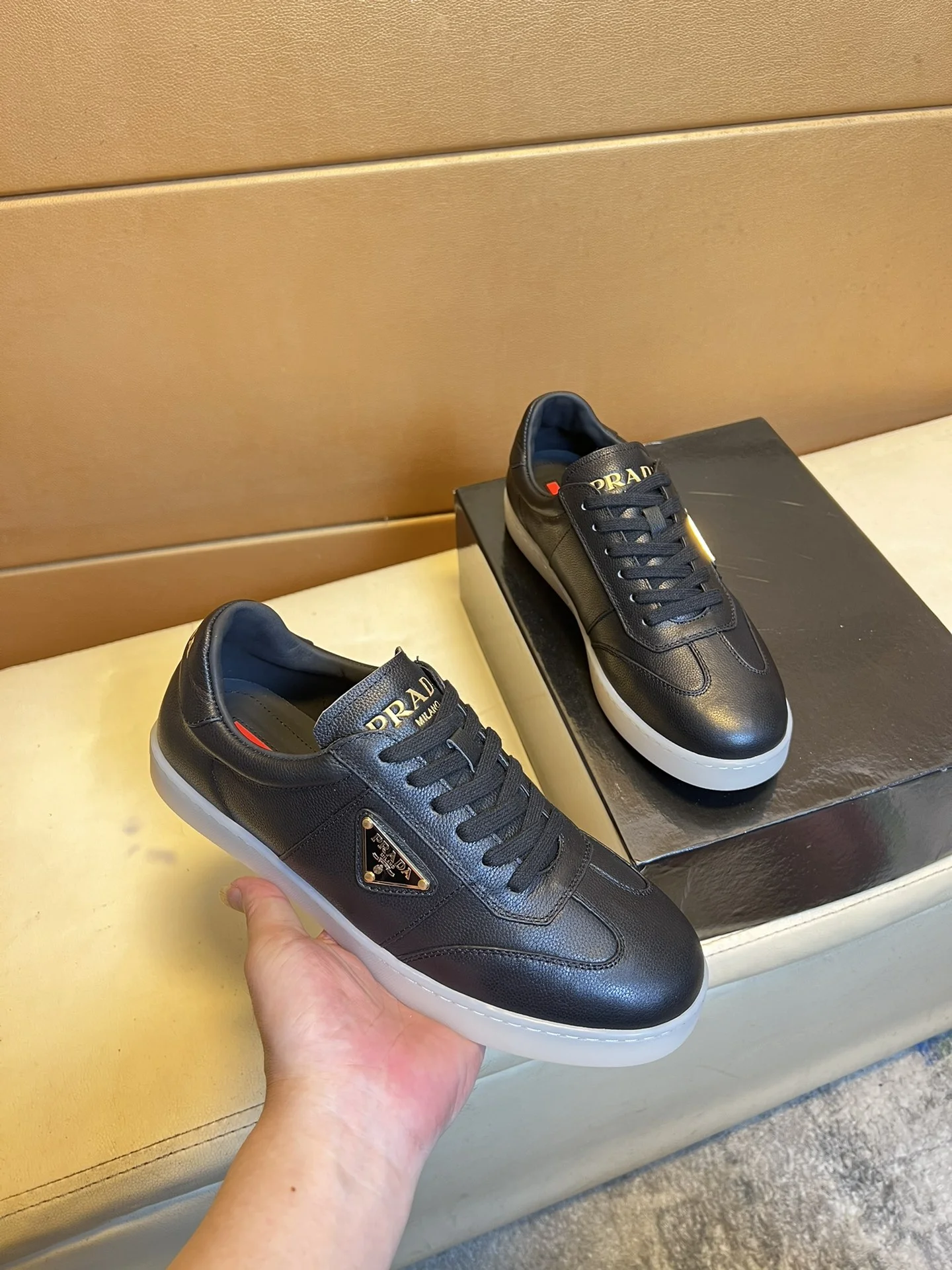 PRADA Sneakers Knit Leather EU38-44 B60202608030468 - Image 2