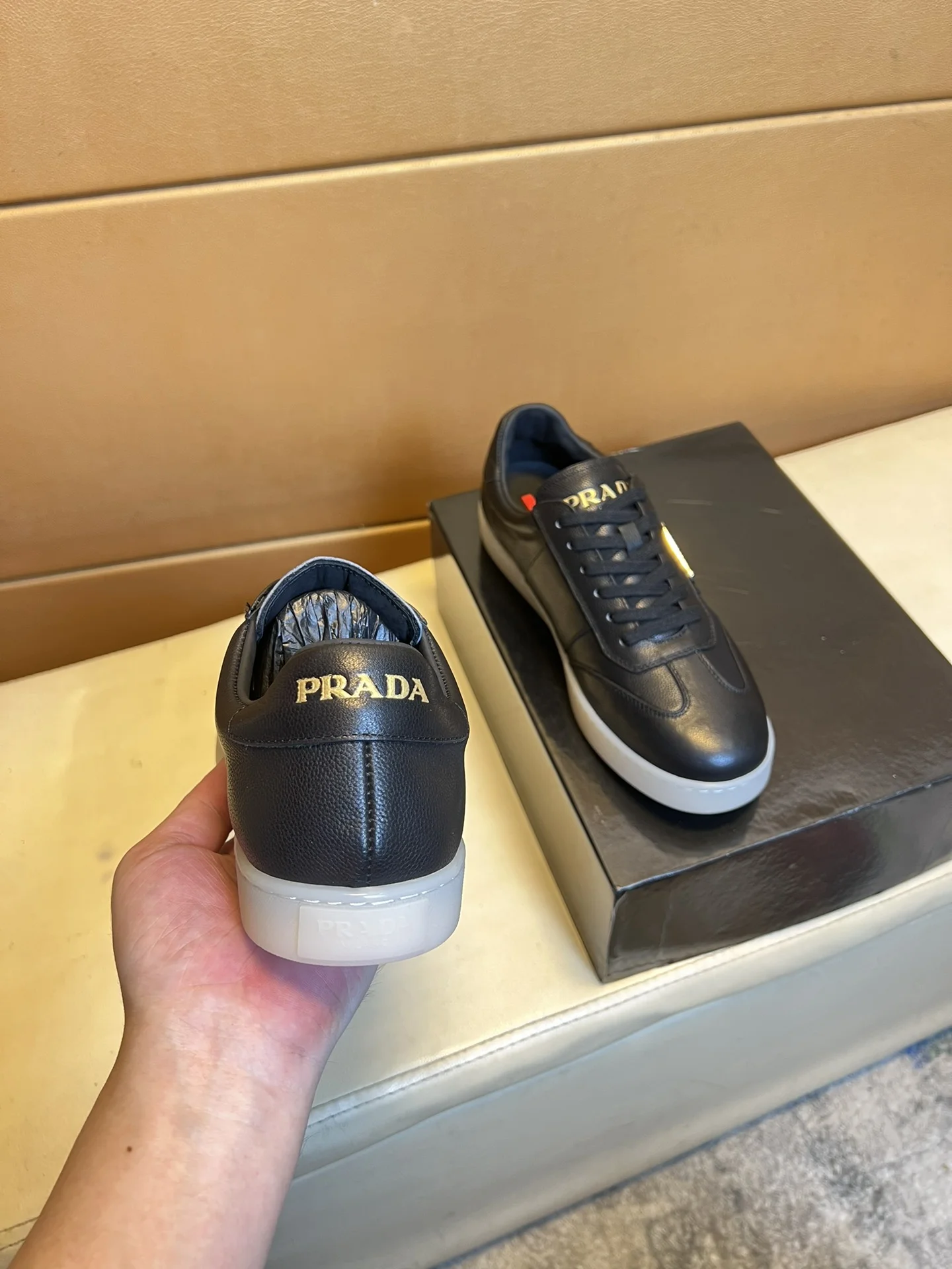 PRADA Sneakers Knit Leather EU38-44 B60202608030468 - Image 6
