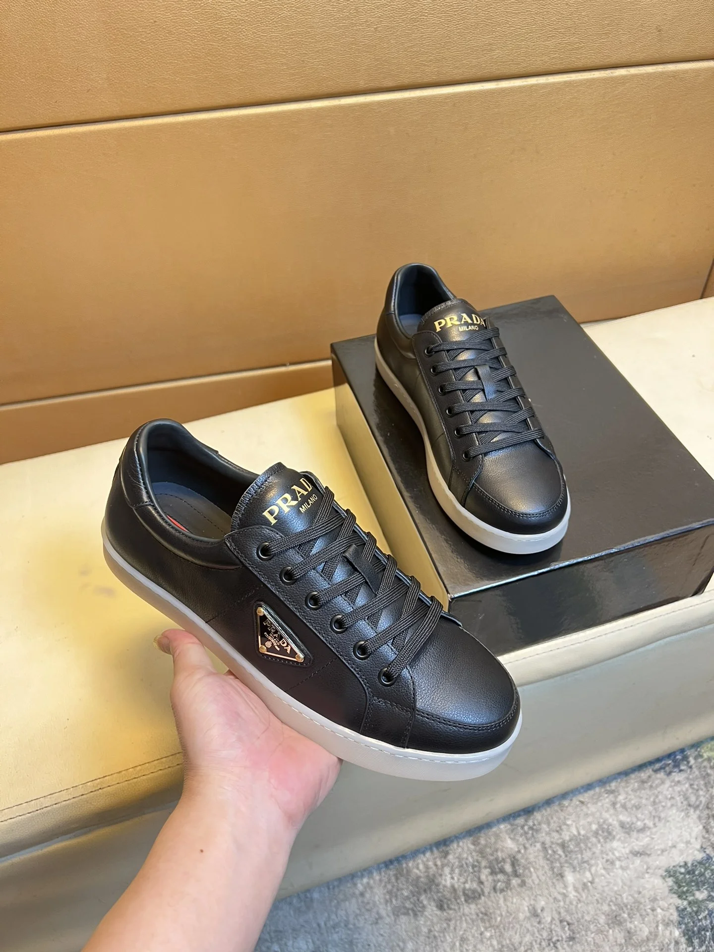 PRADA Sneakers Knit Leather EU38-44 B60202608030470