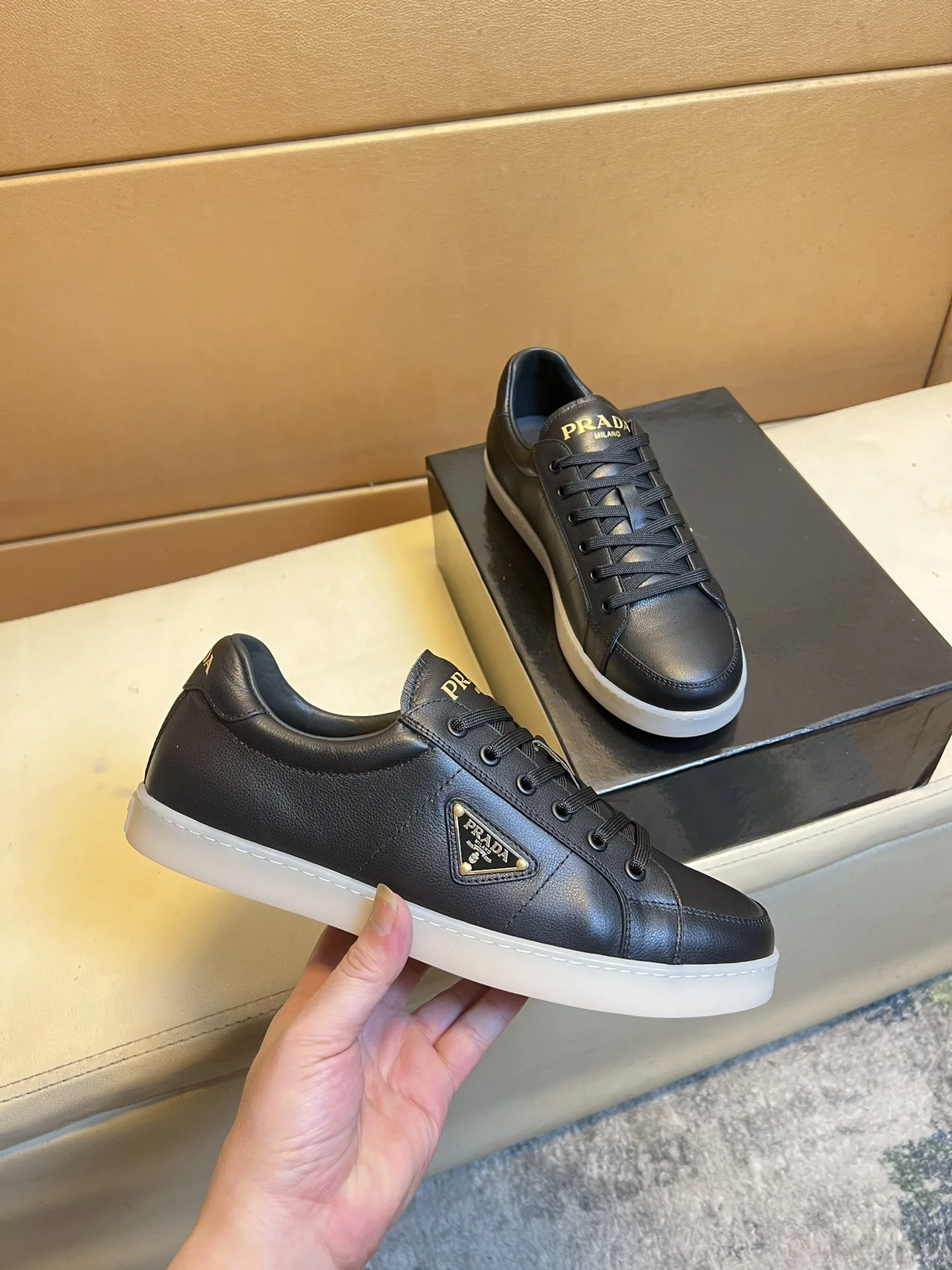 PRADA Sneakers Knit Leather EU38-44 B60202608030470 - Image 2