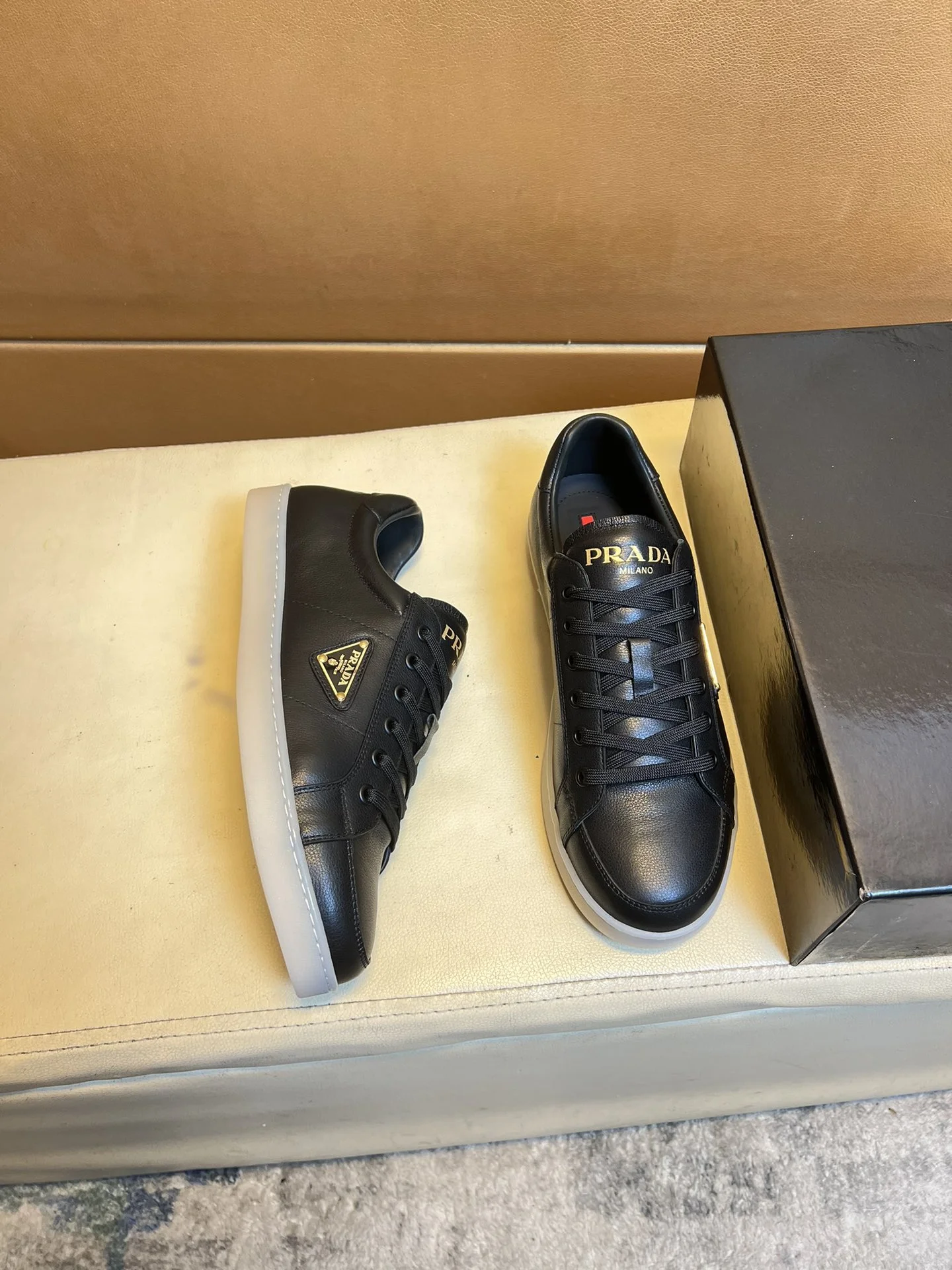 PRADA Sneakers Knit Leather EU38-44 B60202608030470 - Image 5