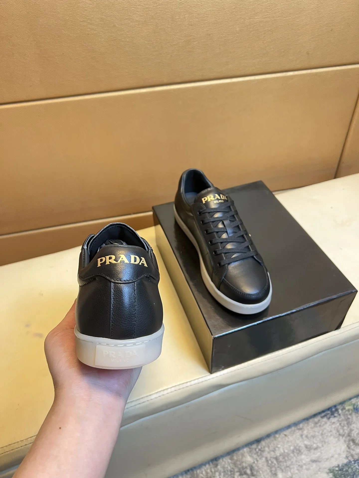 PRADA Sneakers Knit Leather EU38-44 B60202608030470 - Image 7