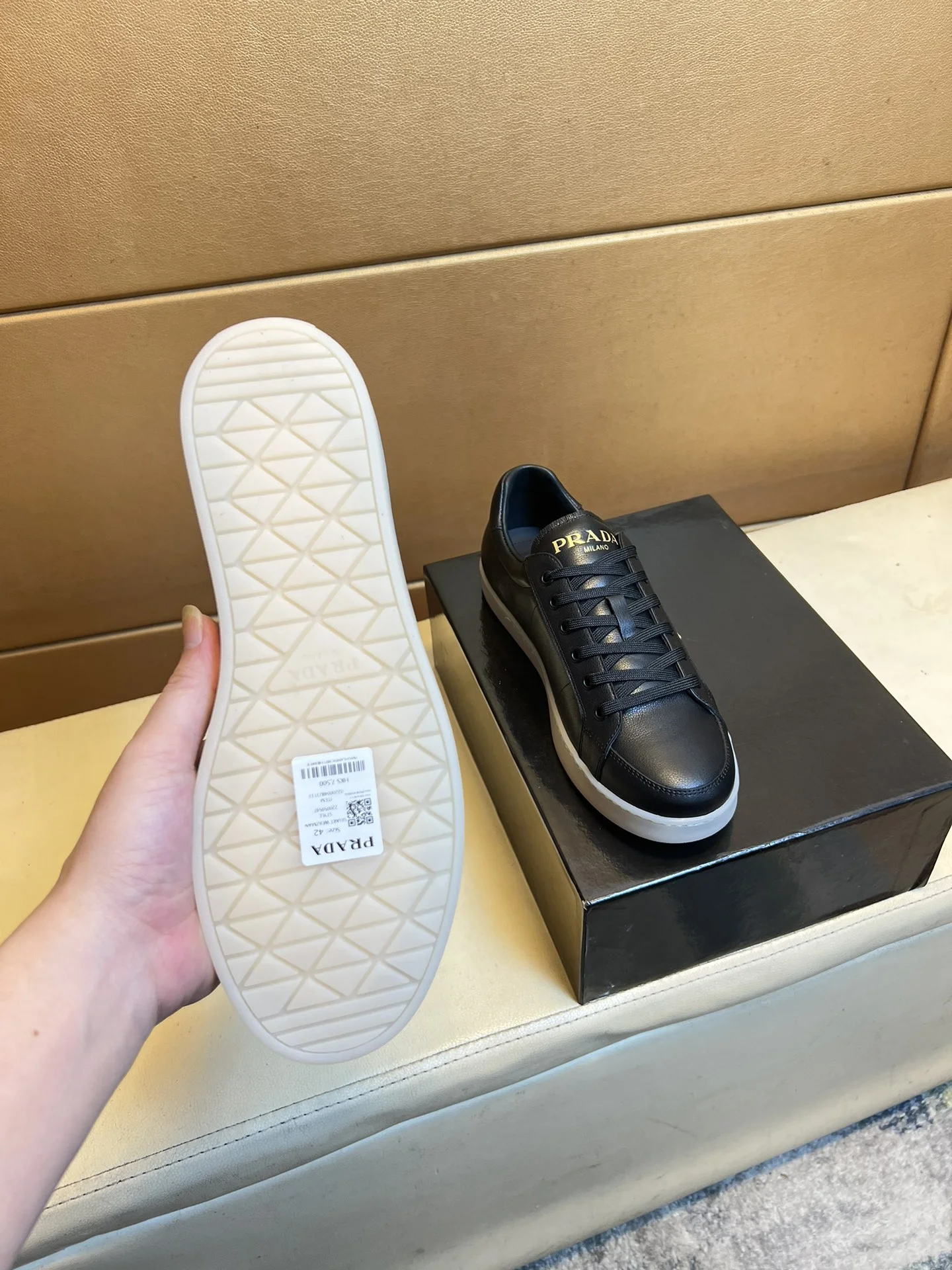 PRADA Sneakers Knit Leather EU38-44 B60202608030470 - Image 8
