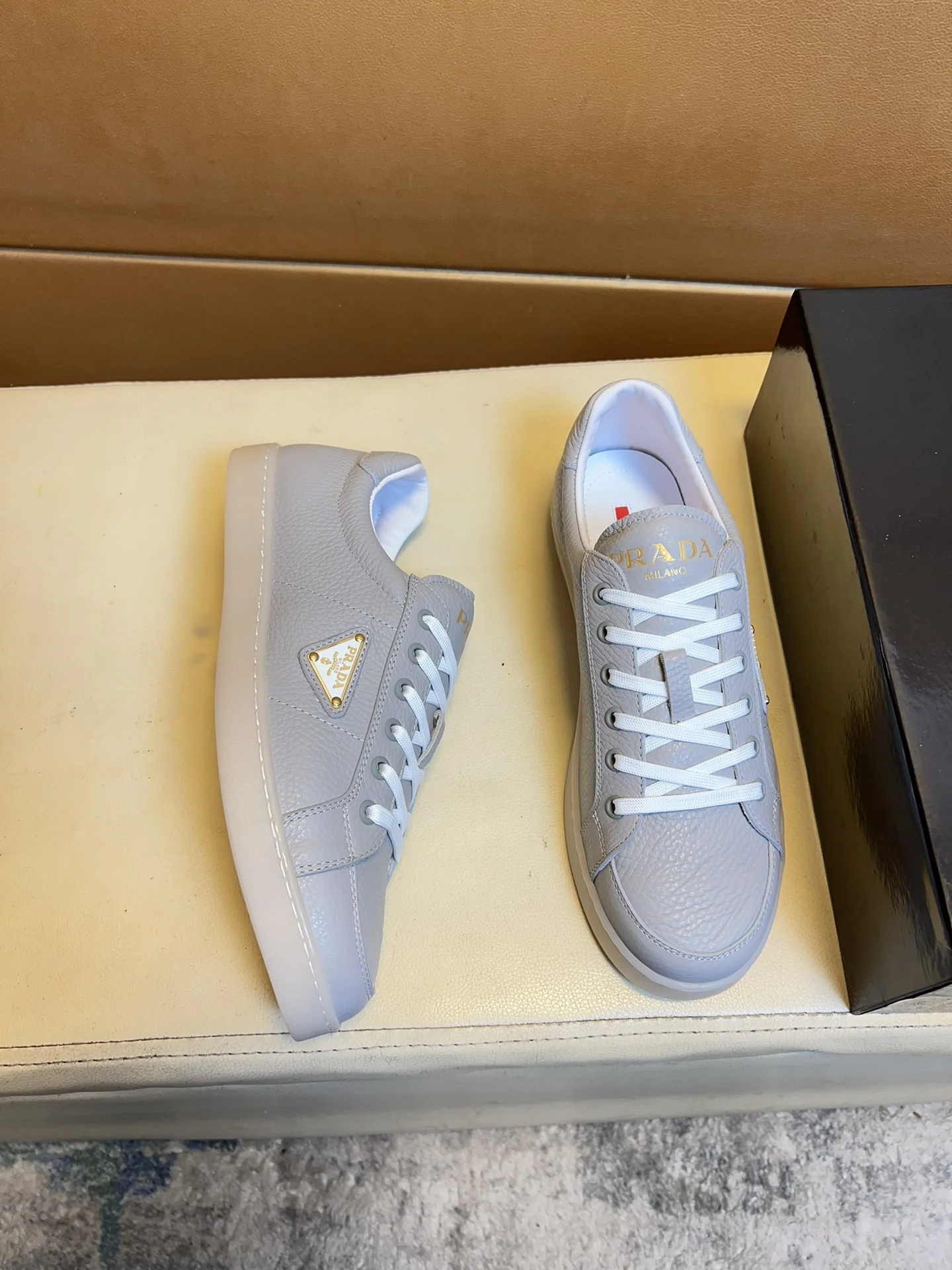 PRADA Sneakers Knit & Leather EU38-44 B60202608030471 - Image 5