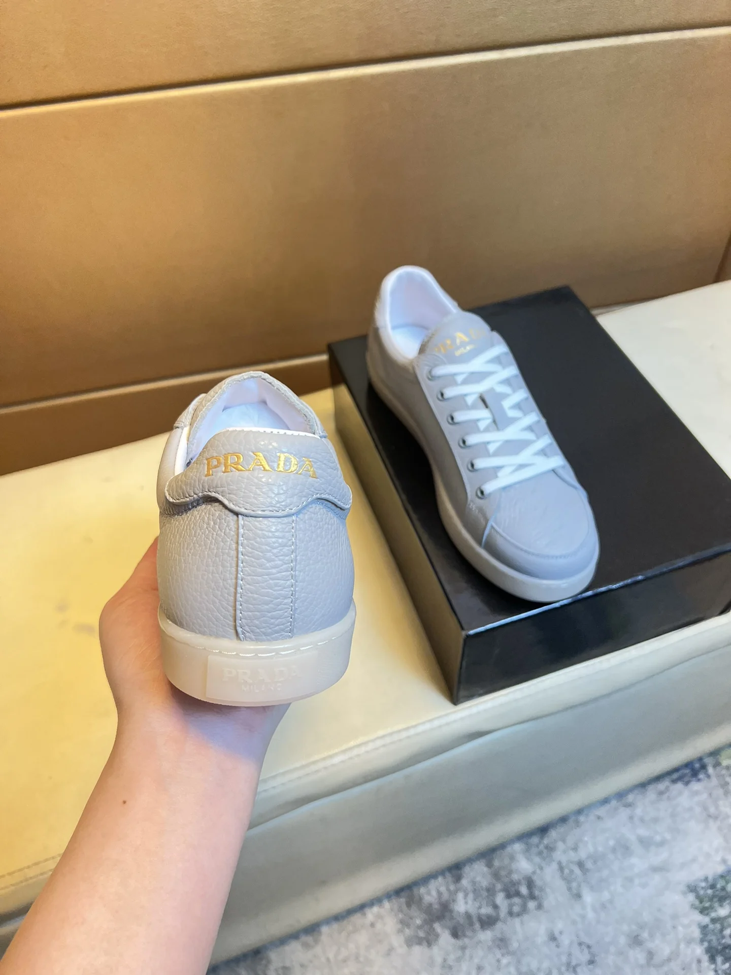 PRADA Sneakers Knit & Leather EU38-44 B60202608030471 - Image 7
