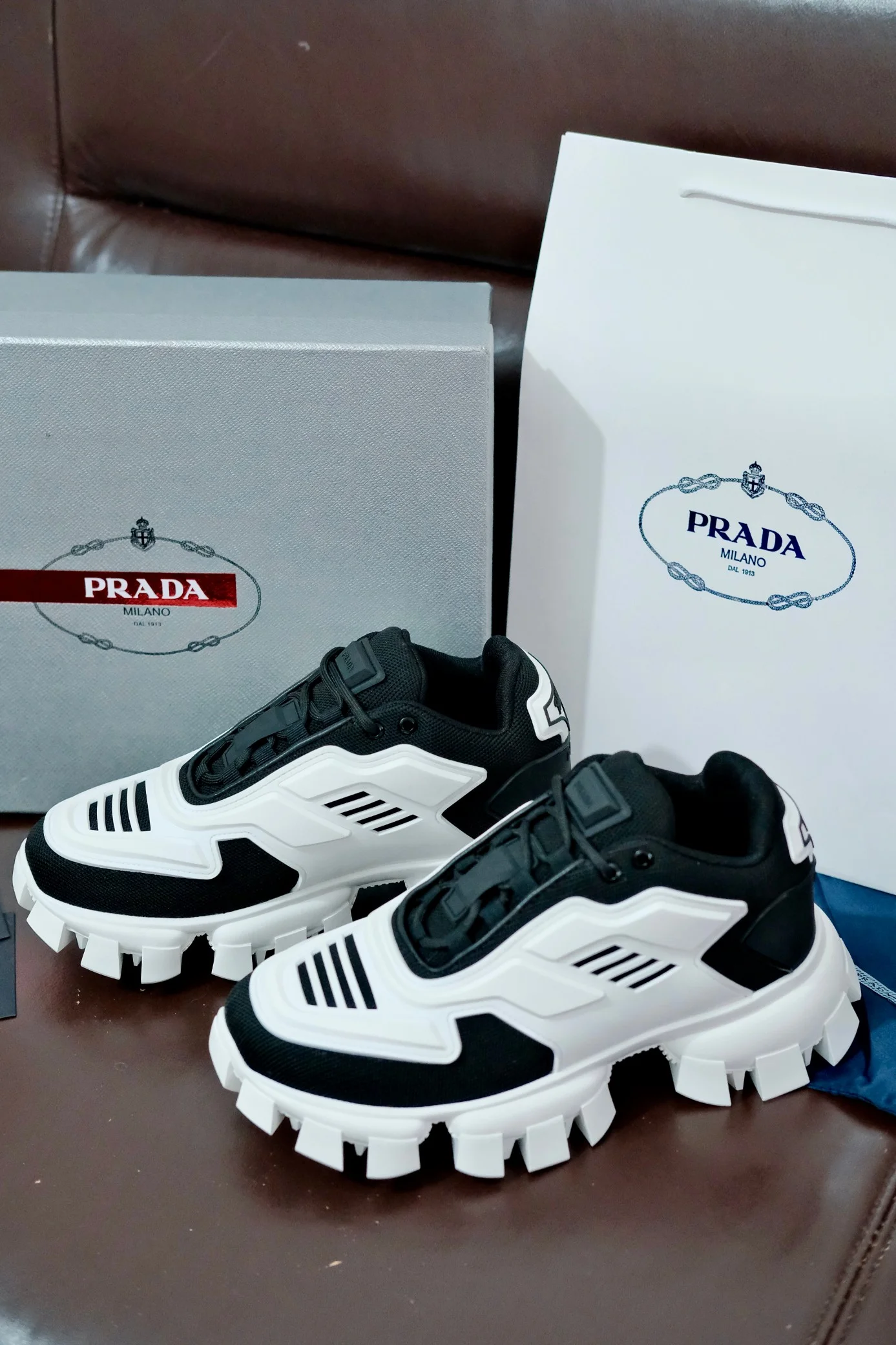 PRADA Sneakers Knit Rubber EU38-46 B70202608030854 - Image 6