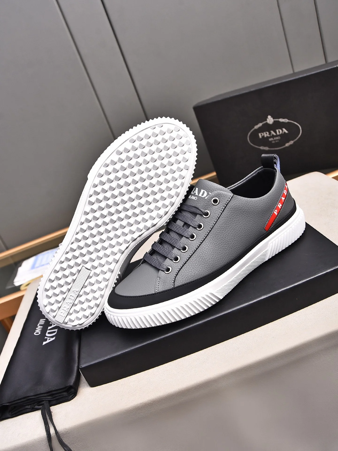 PRADA Sneakers Leather & Lambskin EU38-44 B00202608030375 - Image 3