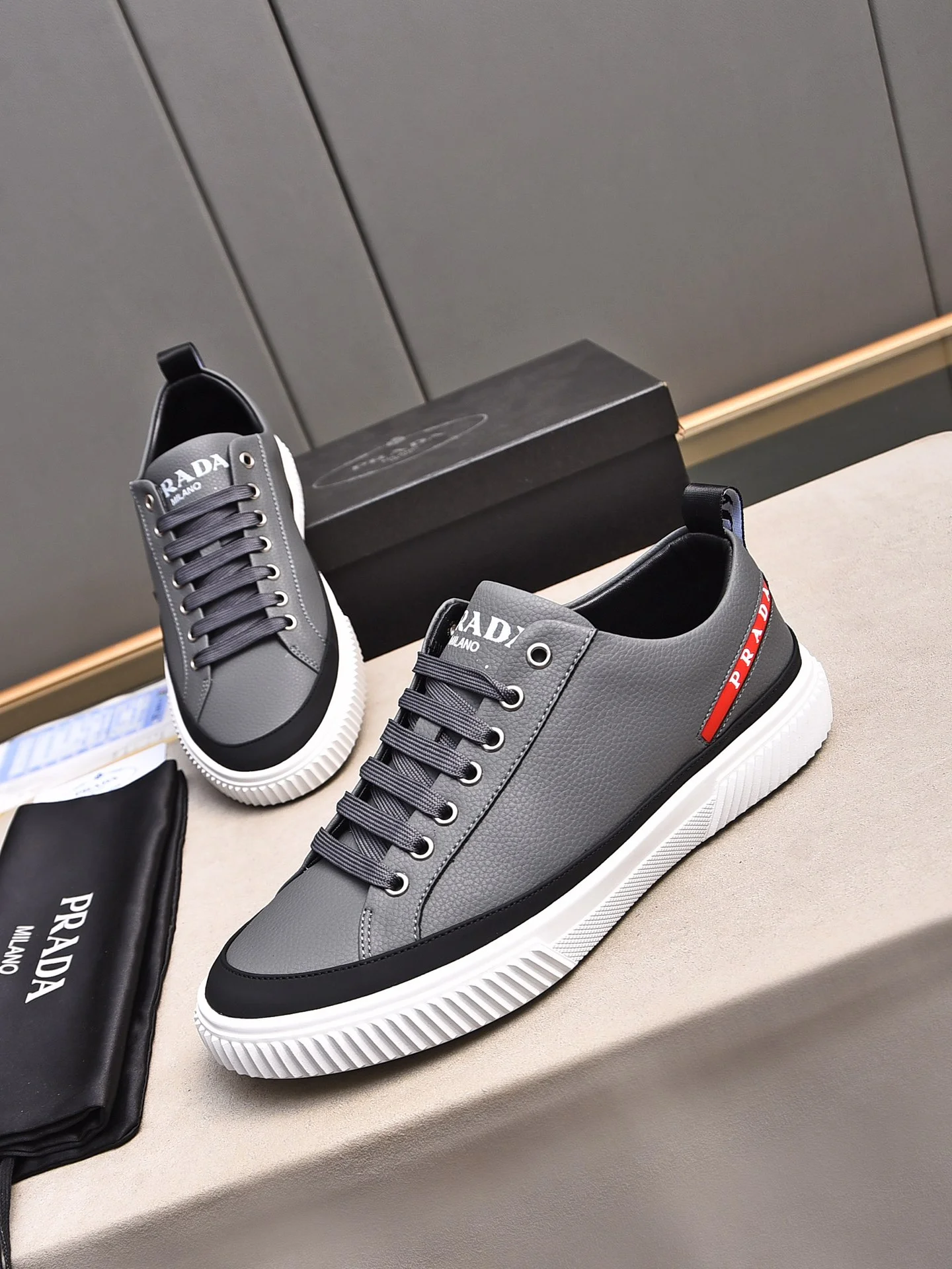 PRADA Sneakers Leather & Lambskin EU38-44 B00202608030375 - Image 7