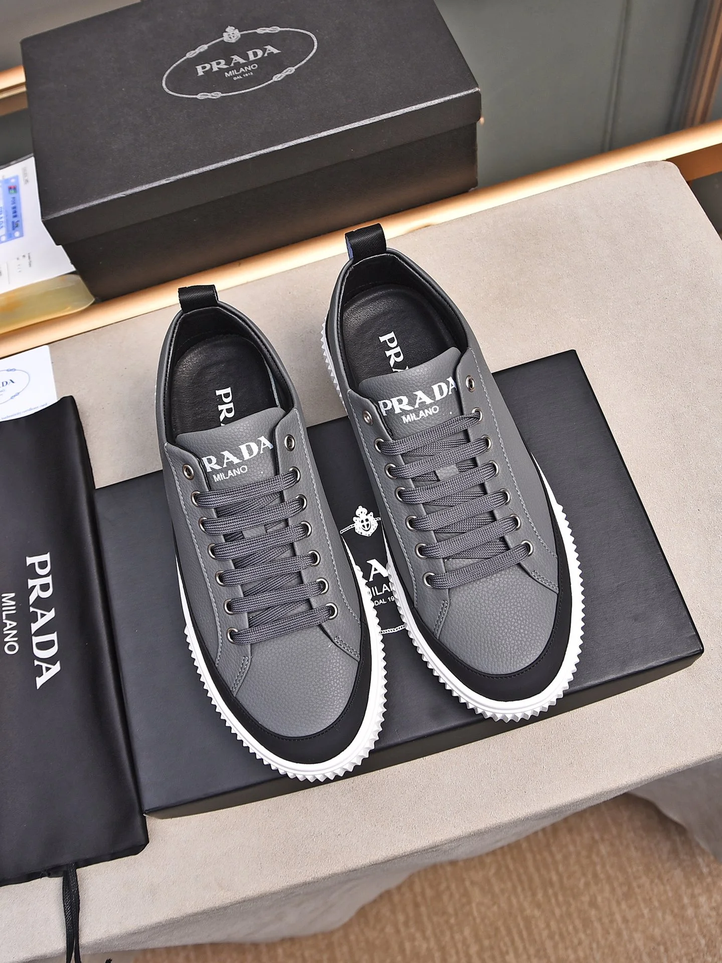 PRADA Sneakers Leather & Lambskin EU38-44 B00202608030375 - Image 8