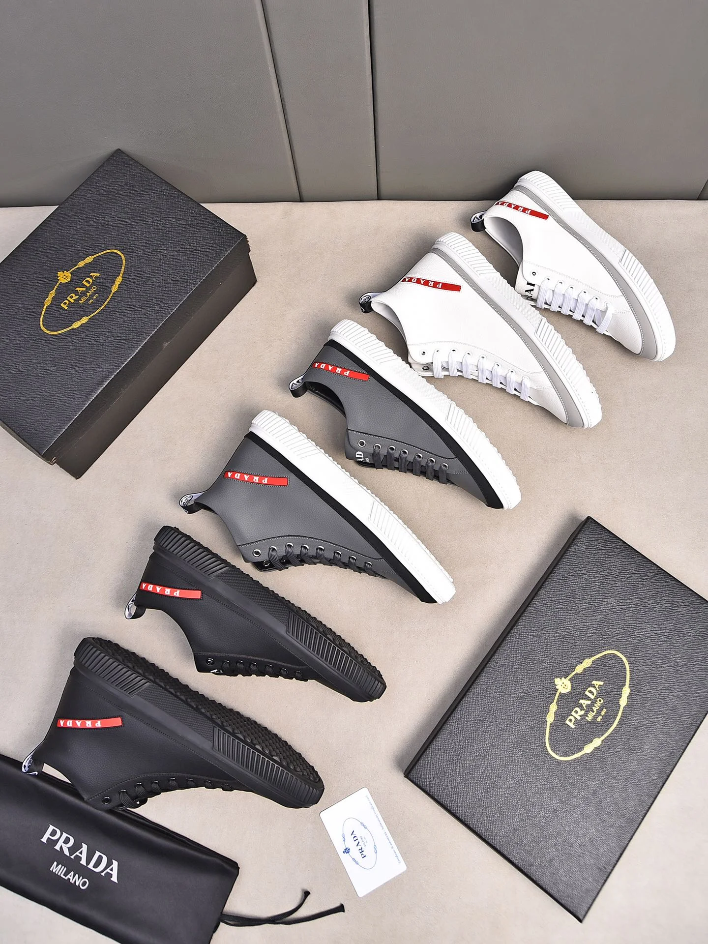 PRADA Sneakers Leather & Lambskin EU38-44 B00202608030375 - Image 9