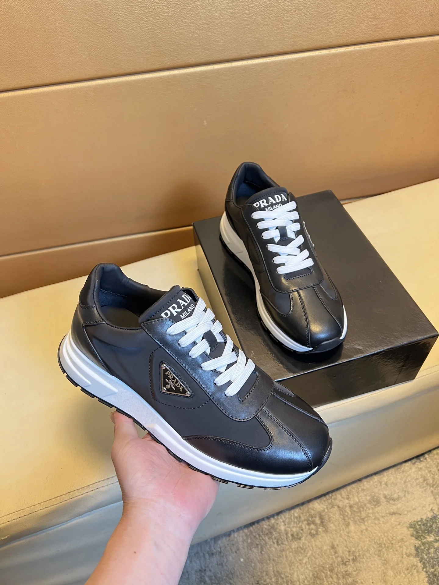 PRADA Sneakers Leather & Pigskin EU38-44 B80202608030477 - Image 2