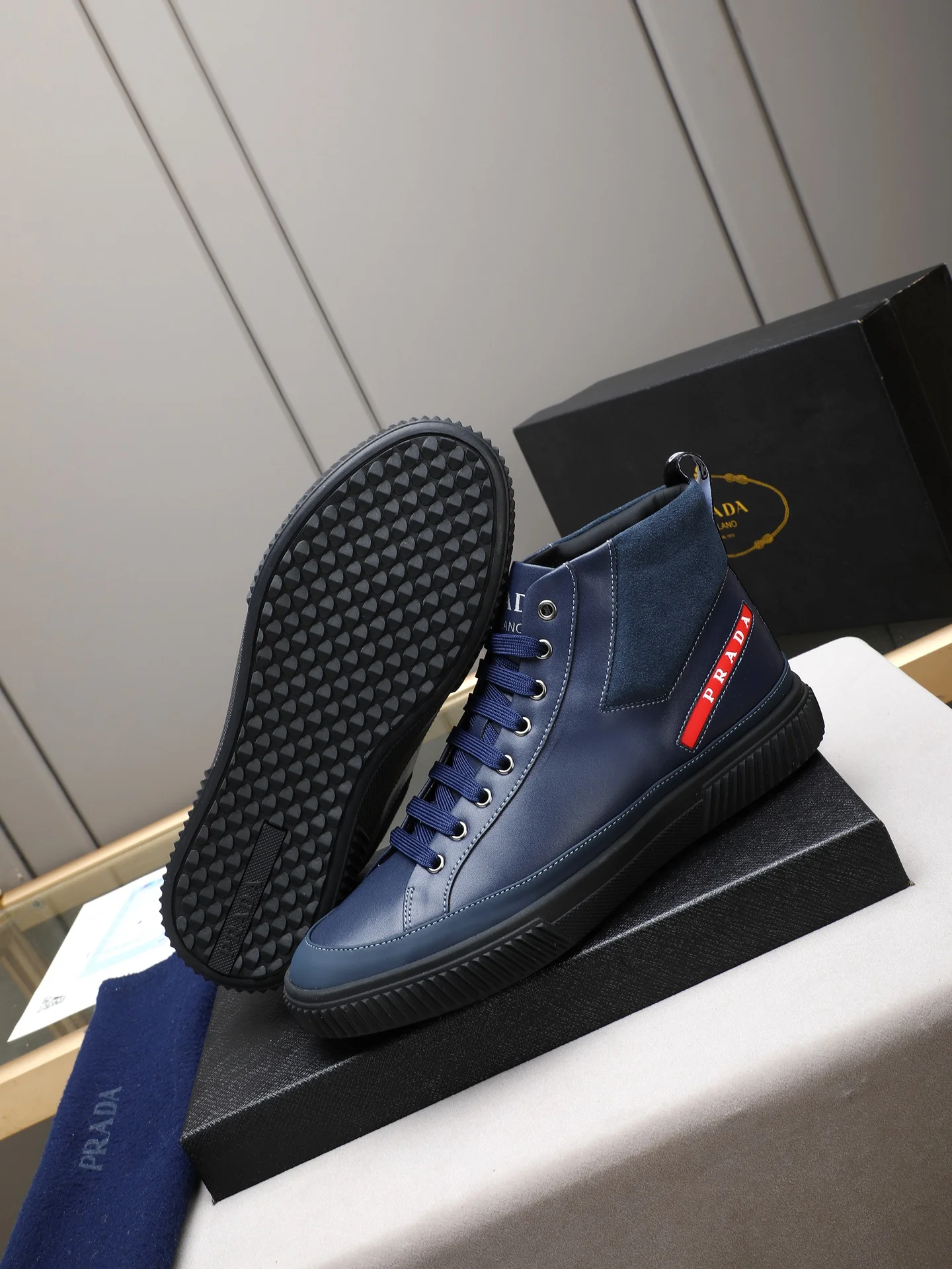 PRADA Sneakers Leather & Sheepskin EU38-44 B10202608030367 - Image 3