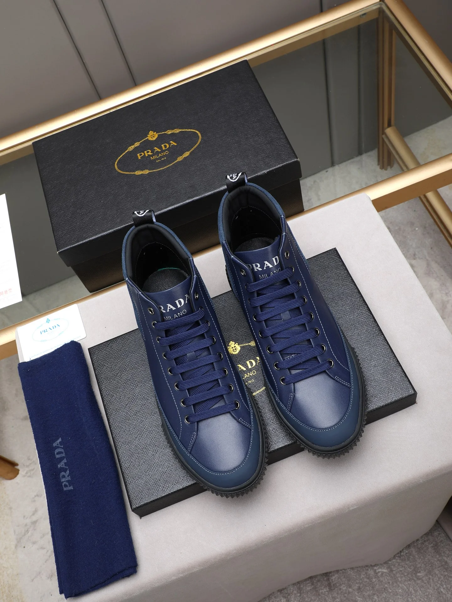 PRADA Sneakers Leather & Sheepskin EU38-44 B10202608030367 - Image 7