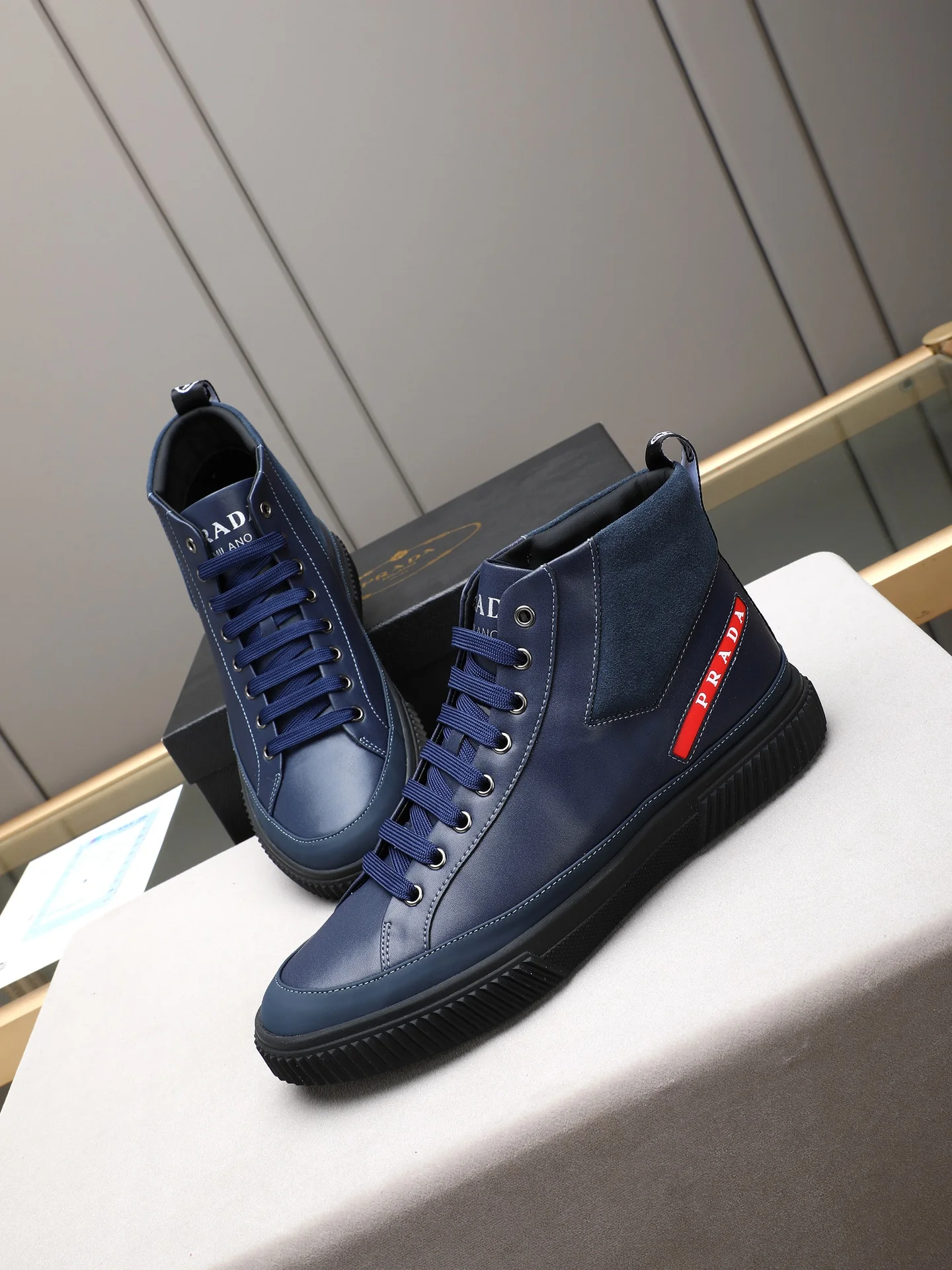 PRADA Sneakers Leather & Sheepskin EU38-44 B10202608030367 - Image 8