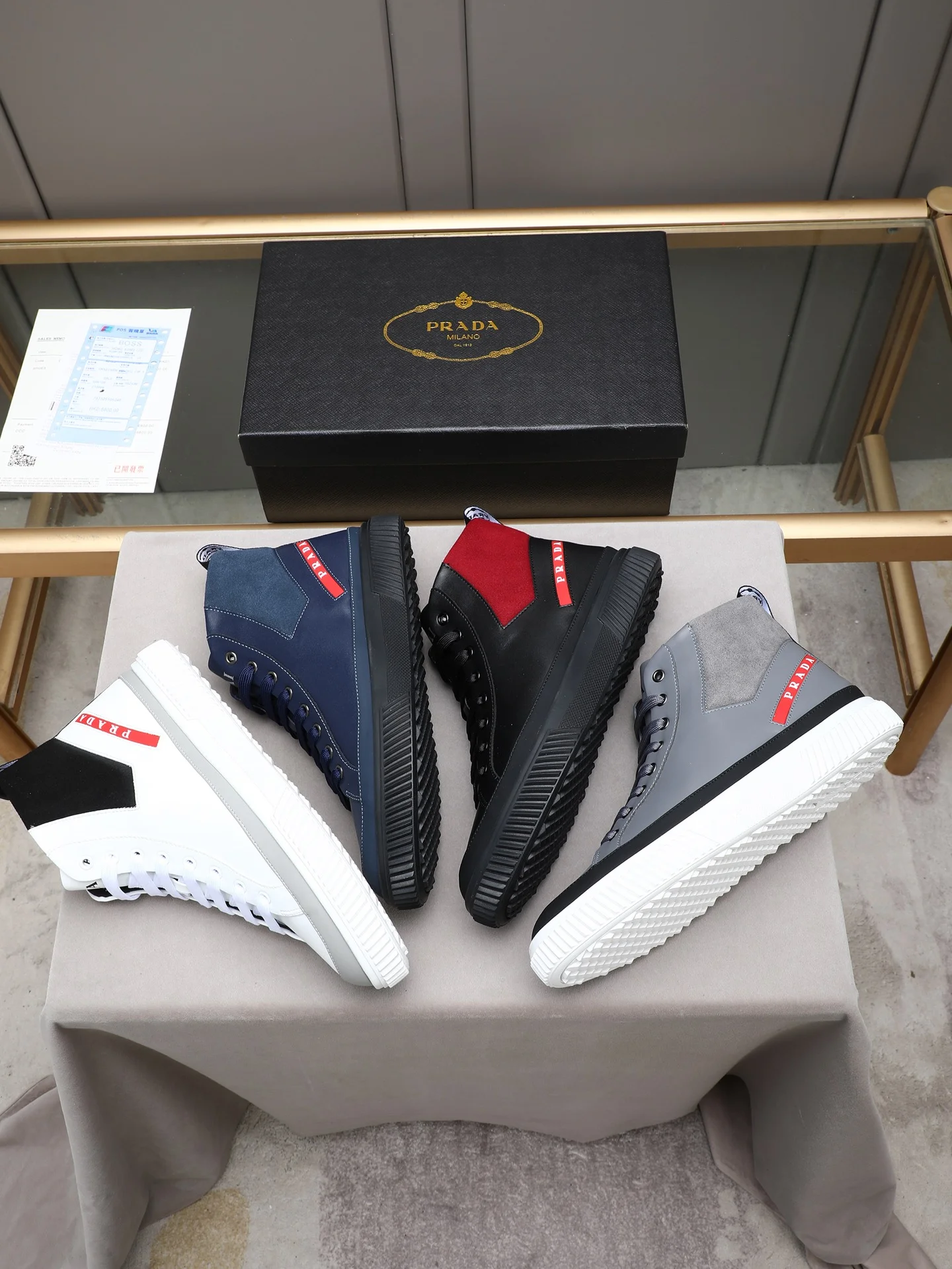 PRADA Sneakers Leather & Sheepskin EU38-44 B10202608030367 - Image 9
