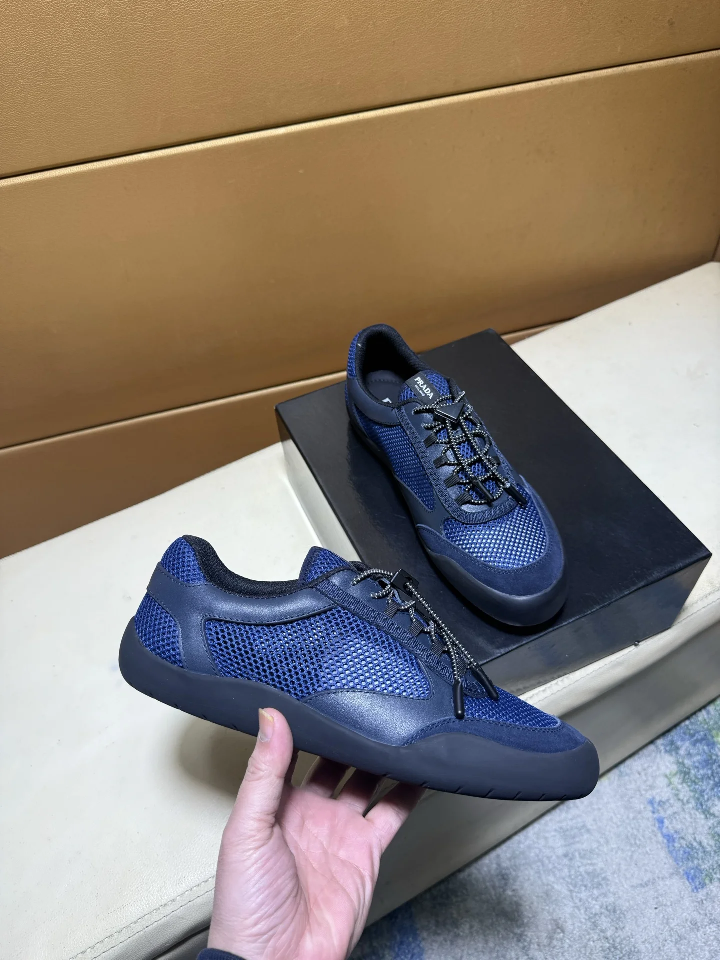 PRADA Sneakers Silk Calf Leather EU38-44 B60202608030463 - Image 2