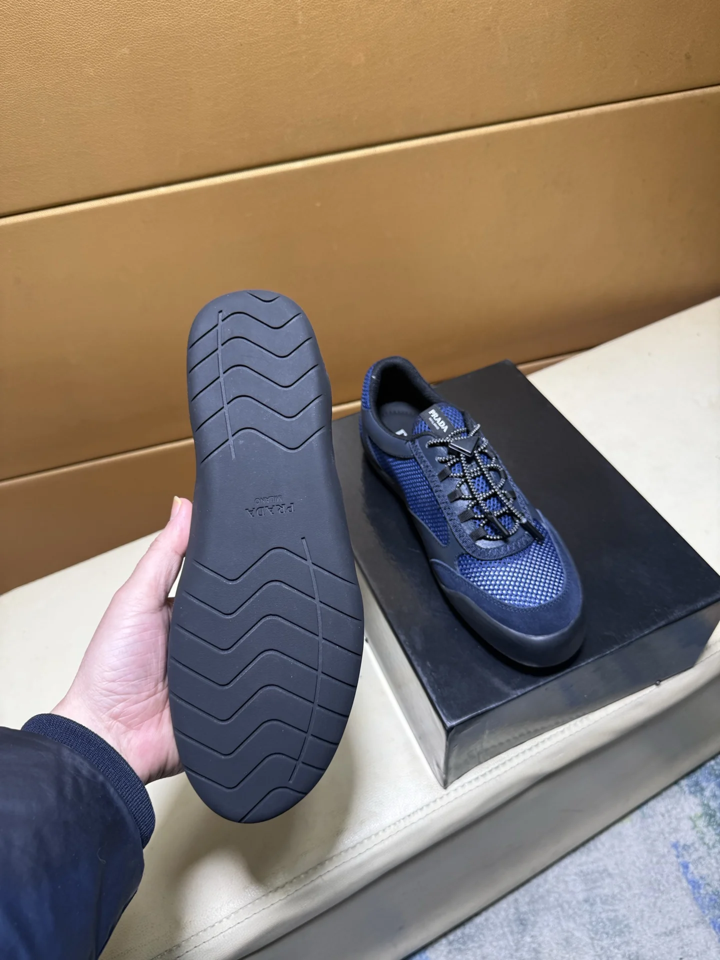PRADA Sneakers Silk Calf Leather EU38-44 B60202608030463 - Image 8