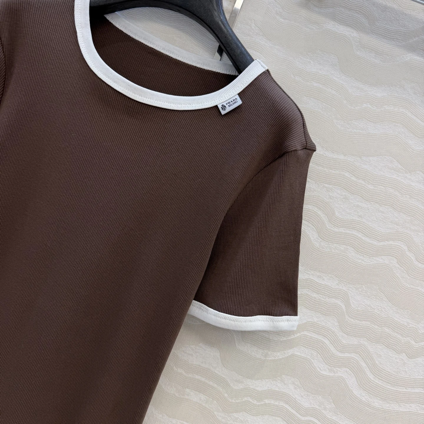 PRADA T-shirts Ribbed Cotton S A50202608041709 - Image 3