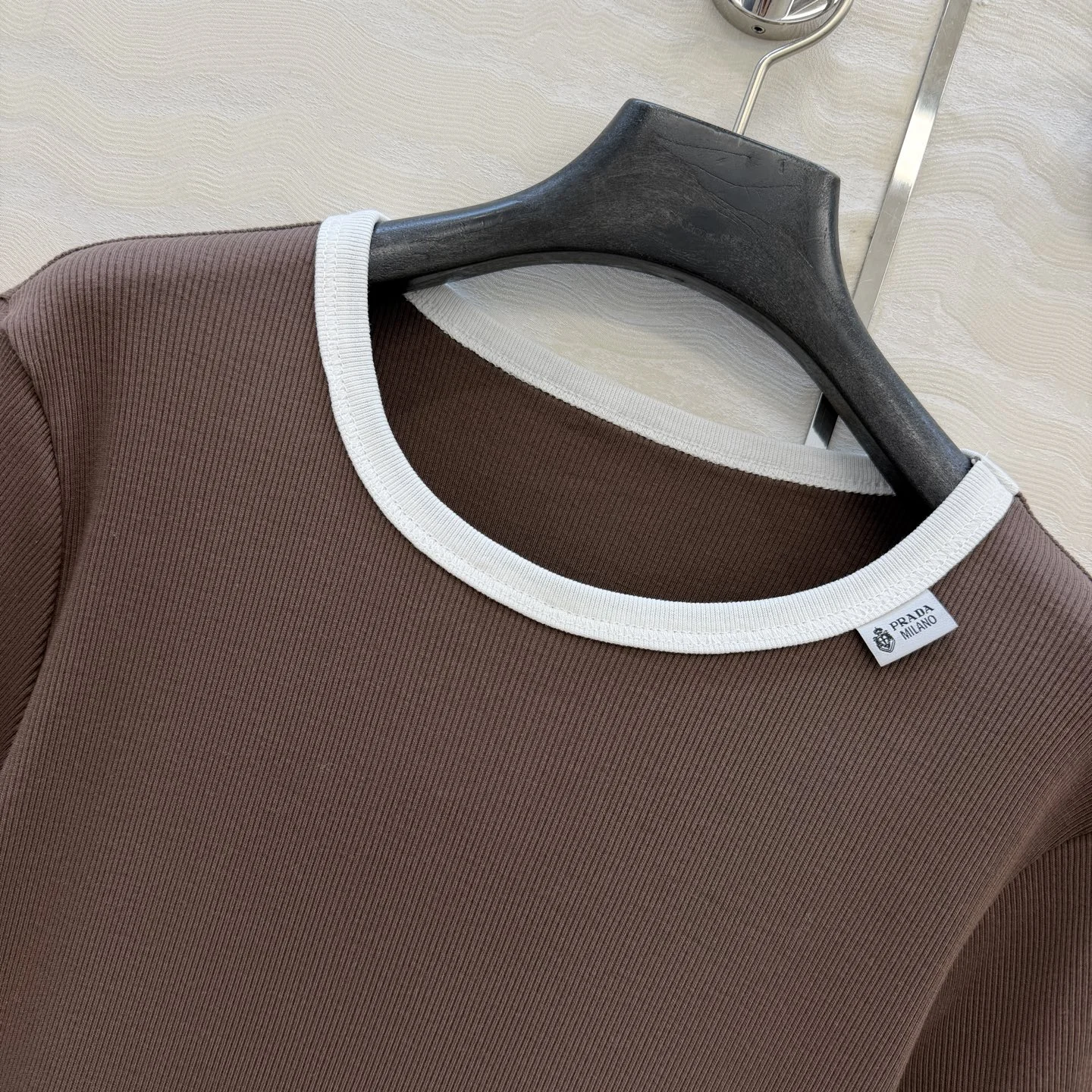 PRADA T-shirts Ribbed Cotton S A50202608041709 - Image 6