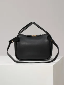Alternative view of PRADA Top Handle Bags Calf Leather (Black-Gold) 25X18X10CM E90202608081085