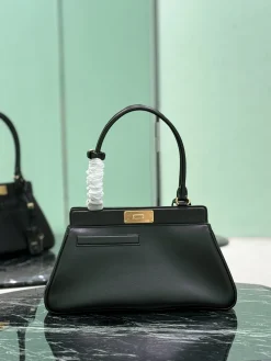 PRADA Top Handle Bags Calf Leather (Black-Gold) 38X21X8CM H00202608081724