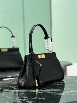 Alternative view of PRADA Top Handle Bags Calf Leather (Black-Gold) 38X21X8CM H00202608081724