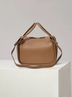 Alternative view of PRADA Top Handle Bags Calf Leather (Brown) 25x18x10 cm E90202608081084