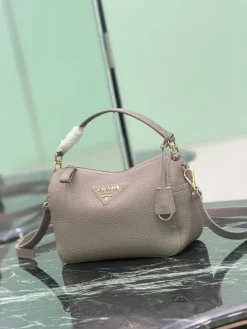 Alternative view of PRADA Top Handle Bags Calfskin Leather (Taupe-Gold) 25X15X11CM F50202608081821