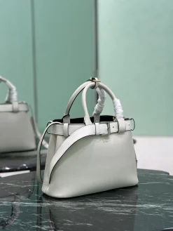 Alternative view of PRADA Top Handle Bags Calfskin Leather (White-Gold) 32X23X11CM H60202608081234
