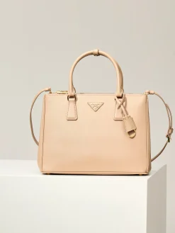 PRADA Top Handle Bags Crossgrain Leather (Beige-Gold) 33X24X15CM G20202608080939