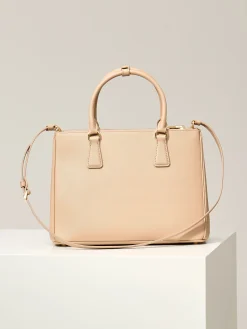 Alternative view of PRADA Top Handle Bags Crossgrain Leather (Beige-Gold) 33X24X15CM G20202608080939