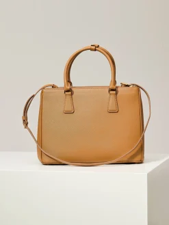 Alternative view of PRADA Top Handle Bags Crossgrain Leather (Brown-Gold) 33X24X15CM G20202608080942