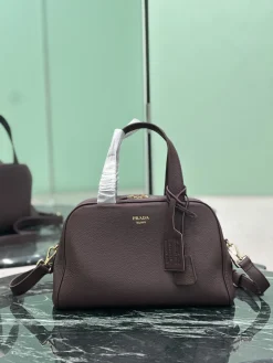PRADA Top Handle Bags Grained Leather (Brown) 33X22X14CM F80202608081835
