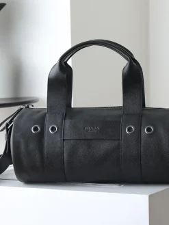 PRADA Top Handle Bags Leather (Black) 15X34X15CM E80202608080294