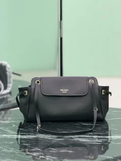 PRADA Top Handle Bags Leather (Black-Gold) 30X20X14CM F80202608081374