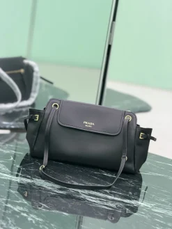 Alternative view of PRADA Top Handle Bags Leather (Black-Gold) 30X20X14CM F80202608081374