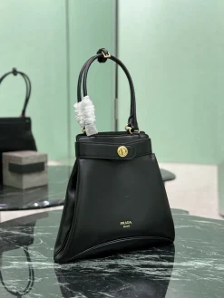 Alternative view of PRADA Top Handle Bags Leather (Black-Gold) 31X28X5CM G30202608081834