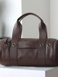 PRADA Top Handle Bags Leather (Brown) 15X34X15CM E80202608080293
