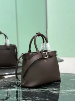 Alternative view of PRADA Top Handle Bags Leather (Brown-Silver) 32X23X11CM H60202608081232