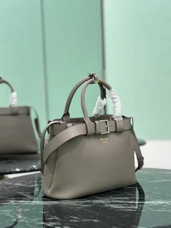 Alternative view of PRADA Top Handle Bags Leather (Taupe-Gold) 32X23X11CM H60202608081231