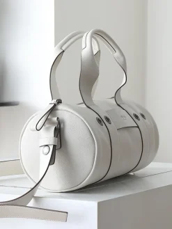 Alternative view of PRADA Top Handle Bags Leather (White-Gray) 15X34X15CM E80202608080292