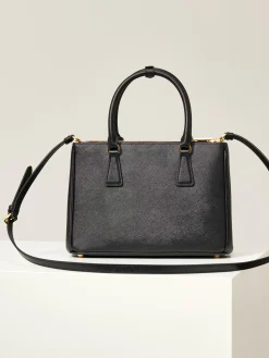 Alternative view of PRADA Top Handle Bags Saffiano Leather (Black-Gold) 28X20X12CM F70202608080938