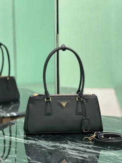 PRADA Top Handle Bags Saffiano Leather (Black-Gold) 30X14X11CM G80202608080221